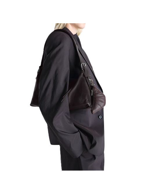 BELTED BAGUETTE BAG IN LEATHERPaper Lux Leather Lemaire | BG0167 LL0108BR490 DARKCHOCOLATE